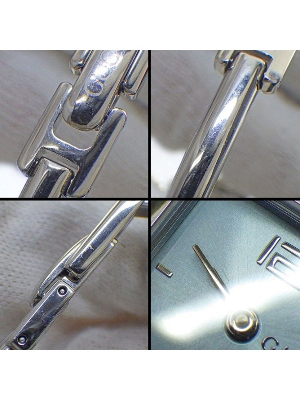 Gucci Watch Bangle Square Sunray Iceblue Dial SS - Picture 7 of 10